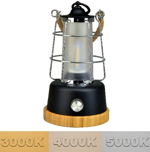 LED-Retro-Laterne, dimmbar, CCT, wiederaufladbar, Hanf/Bambus, Campinglicht