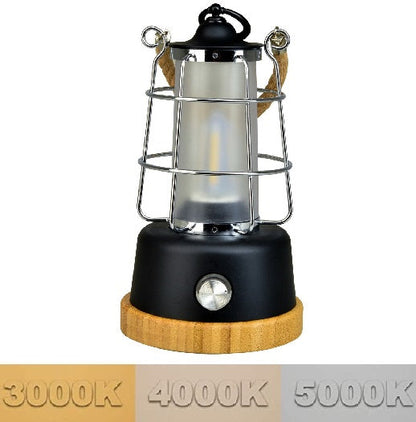 LED-Retro-Laterne, dimmbar, CCT, wiederaufladbar, Hanf/Bambus, Campinglicht