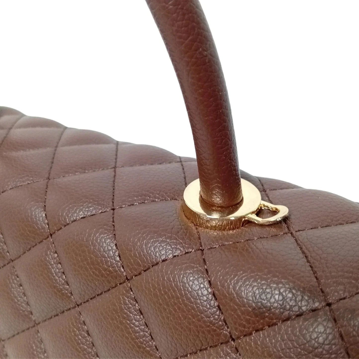 Herisson Firenze Borsa in Ecopelle con Chiusura a Quadrifoglio e Hardware Finitura Color Oro