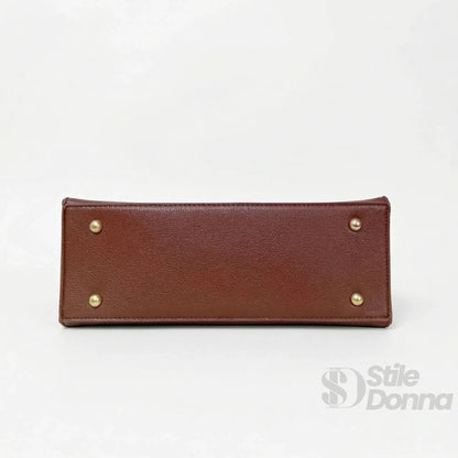 Herisson Firenze Borsa in Ecopelle con Chiusura a Quadrifoglio e Hardware Finitura Color Oro