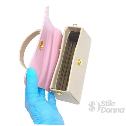 Herisson Firenze Mini Borsa Cachi e Rosa con Lucchetto Dorato