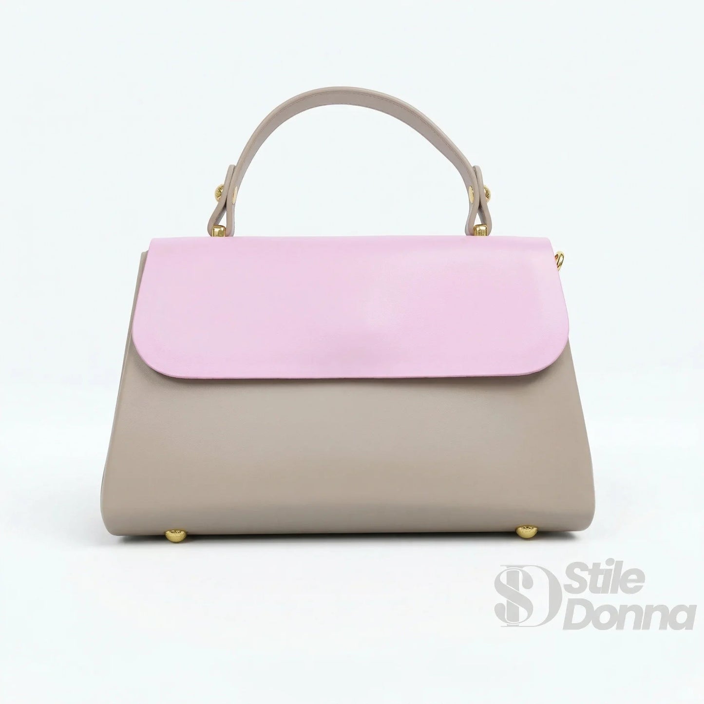 Herisson Firenze Mini Borsa Cachi e Rosa con Lucchetto Dorato