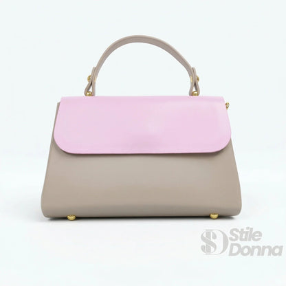 Herisson Firenze Mini Borsa Cachi e Rosa con Lucchetto Dorato