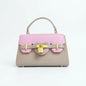 Herisson Florence Mini Bag Khaki and Pink with Golden Lock
