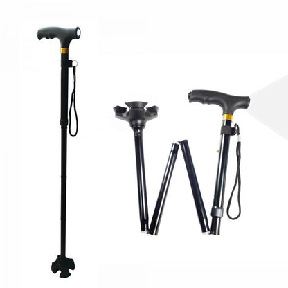 LED-Gehstock für Senioren und Behinderte mit Gummifüßen, höhenverstellbar