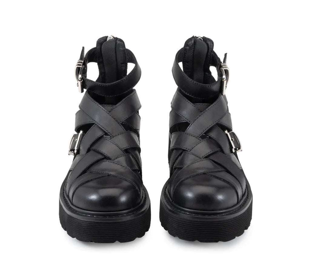 Cult Sandalo Donna SLASH CLW469400 Nero - Pelle Platform Fibbie Glam-Rock