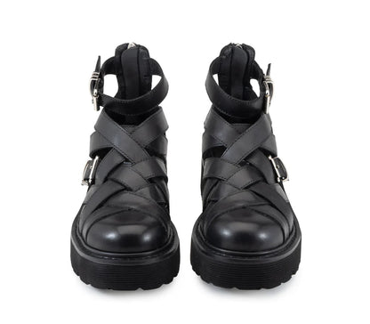 Cult Sandalo Donna SLASH CLW469400 Nero - Pelle Platform Fibbie Glam-Rock