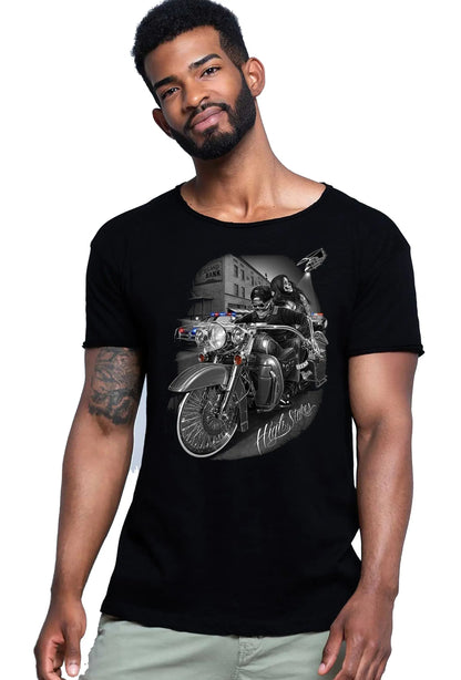 High Stares Tattoo Skull - T-shirt Uomo Cotone Fiammato