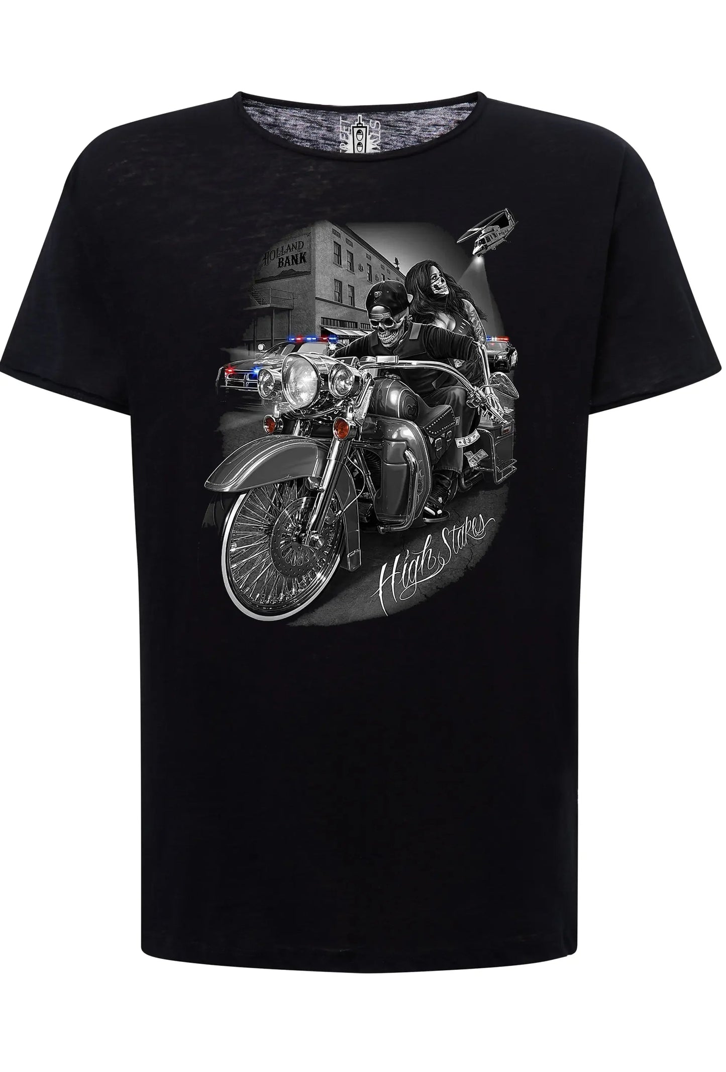High Stares Tattoo Skull - T-shirt Uomo Cotone Fiammato