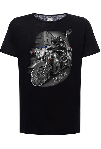 High Stares Tattoo Skull - T-shirt Uomo Cotone Fiammato