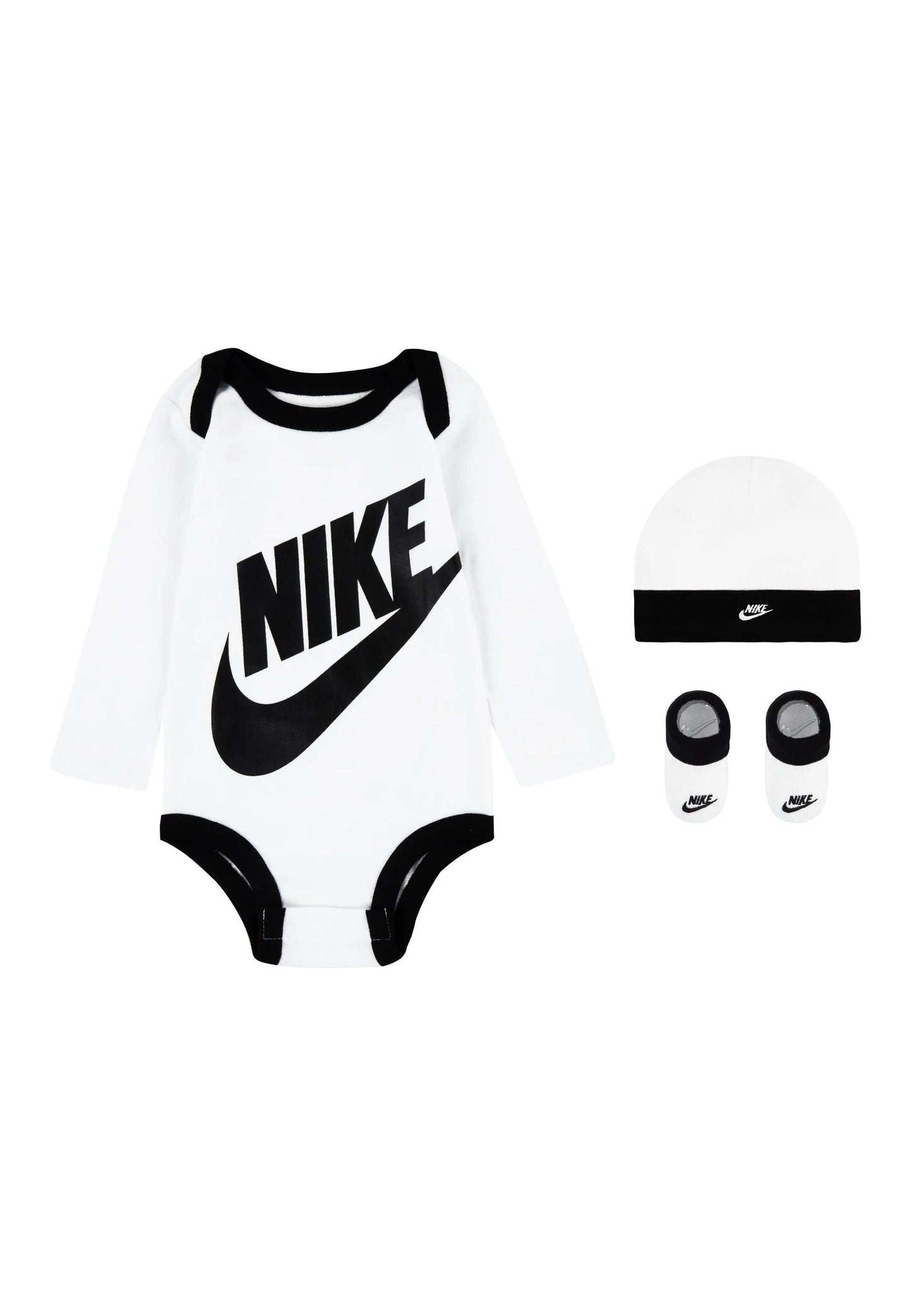 Nike tuta sportiva infant Futura logo MN0073-001 bianco-nero