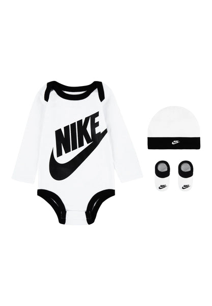 Nike tuta sportiva infant Futura logo MN0073-001 bianco-nero