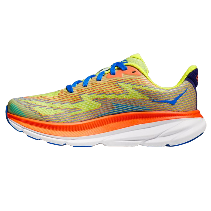 Hoka One One Clifton 9 Youth 1131170-EPVO Orange Yellow Blue Scarpa Running Junior Ragazzo Ragazza