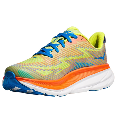 Hoka One One Clifton 9 Youth 1131170-EPVO Orange Yellow Blue Scarpa Running Junior Ragazzo Ragazza