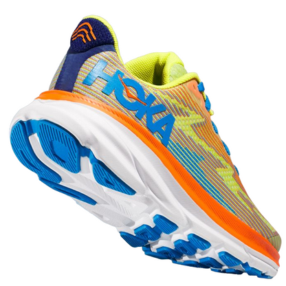 Hoka One One Clifton 9 Youth 1131170-EPVO Orange Yellow Blue Scarpa Running Junior Ragazzo Ragazza
