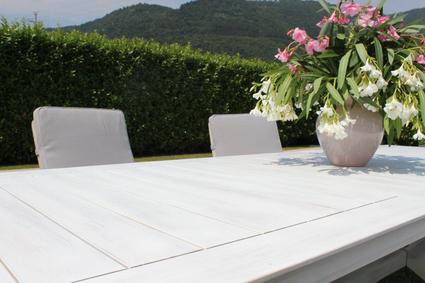 Tavolo Bali allungabile in legno di acacia - Bianco 180/240 x 90