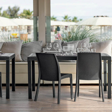Sedia Virginia - Seduta in Wicker con Struttura in Plastica Stampata