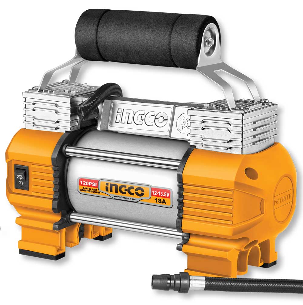 Compressore portatile 120 PSI - 12V, tubo 3 m, luce LED, borsa inclusa