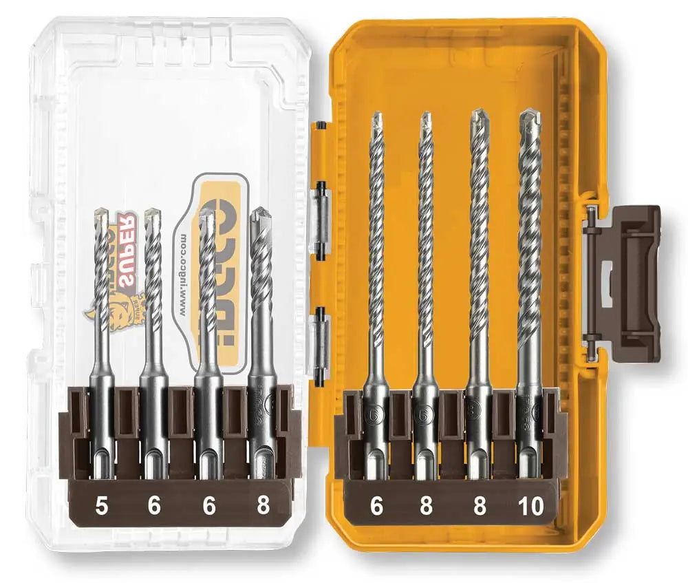 Set 8 punte SDS Plus per tassellatore 5-10 mm con valigetta