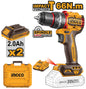 20V INGCO Brushless Impact Drill – 66Nm – 2x 2Ah Batteries + Charger + Case
