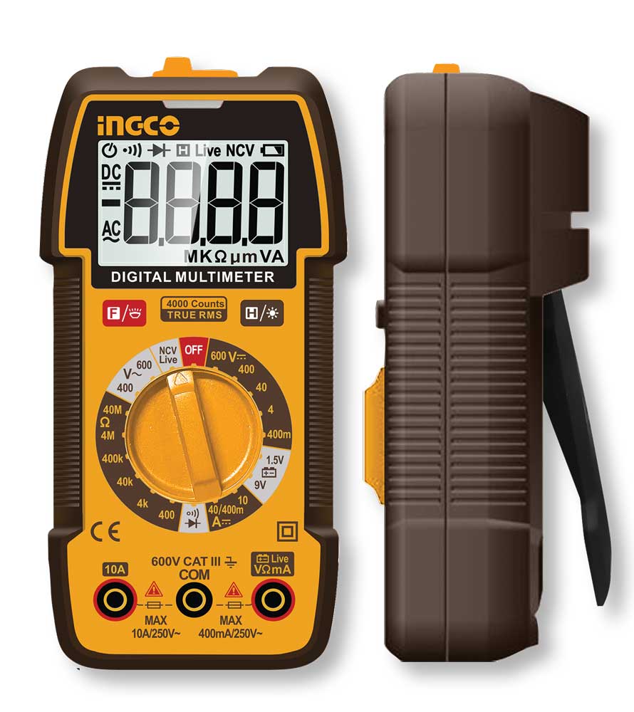 Multimetro Digitale Tascabile 600V Ingco con Misurazioni Prezise, Test diodi NCV