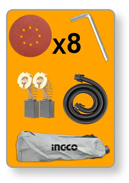 Ingco Trockenbauschleifer 850W mit LED und Zubehör 180 mm