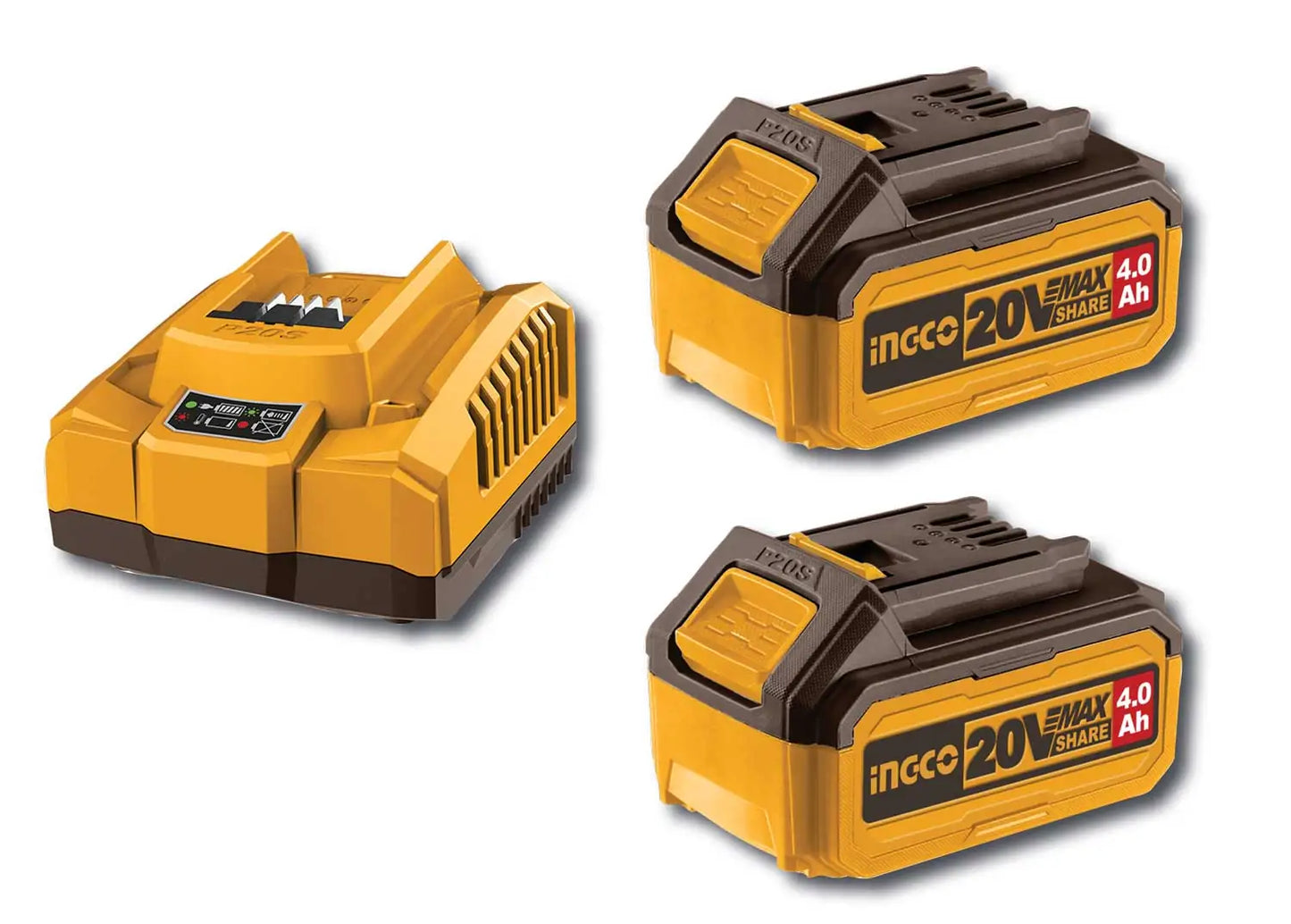 20V 1/2" 850Nm Akku-Schlagschrauber mit 2x 4.0Ah Akkus Ingco