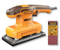 Ingco 320W Orbital Sander, 14000 rpm, with 5 pieces of sandpaper and 1 set of extra carbon brushes