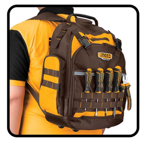 Werkzeugrucksack INGCO – Robust, 8 kg Tragfähigkeit, 1680D