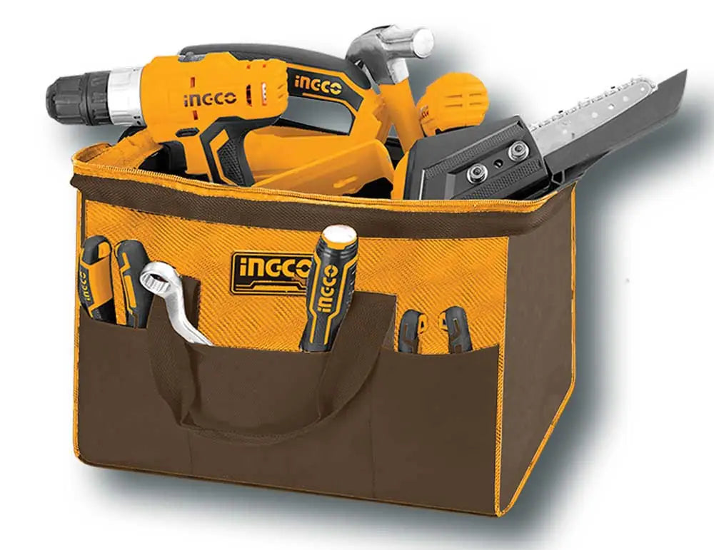 Borsa portattrezzi Ingco 40 cm, rigida, 6 tasche esterne, 8 interne, max 15 kg