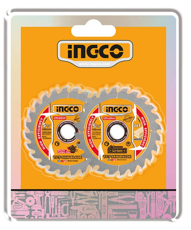 Set 2 Sägeblätter 140mm, 24Z, für Kreissäge CSLI1402, Holzzuschnitt