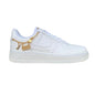 Nike Air Force 1 LX DD1525-100 White Gold Women's Premium Leather Chain Sneakers