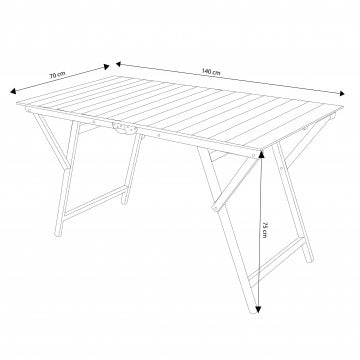 Tavolo Rettangolare 70 x 140 in Legno di Faggio - Colore Noce