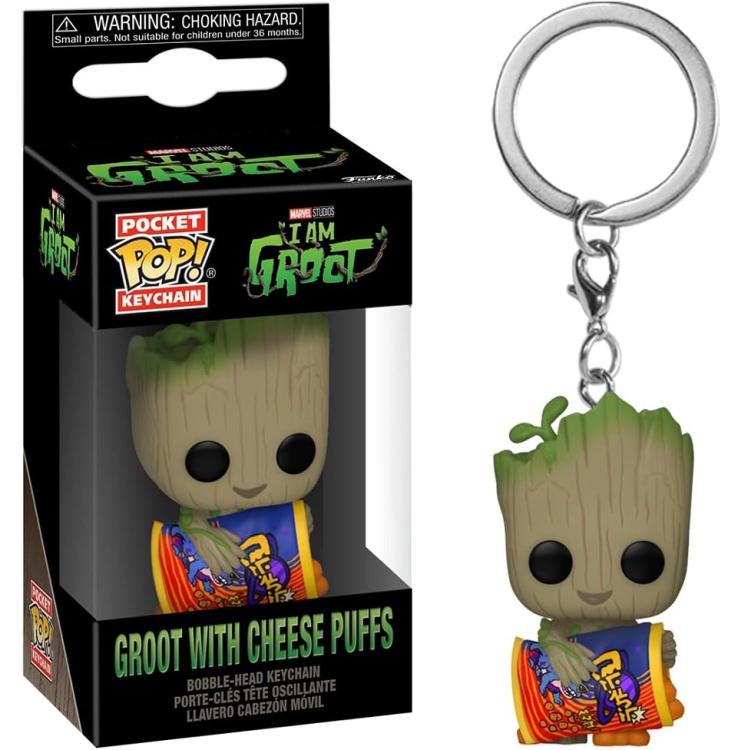 Funko Pop Pocket Schlüsselanhänger - Marvel: I Am Groot (Groot mit Käse P) Schlüsselanhänger