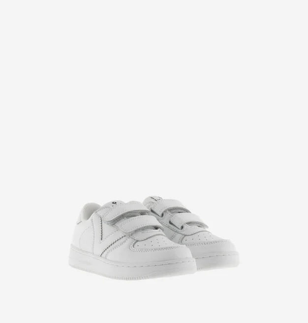 Victoria Sneaker Bambini Tiempo 1124103 Bianco Effetto Pelle