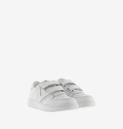 Victoria Sneaker Bambini Tiempo 1124103 Bianco Effetto Pelle