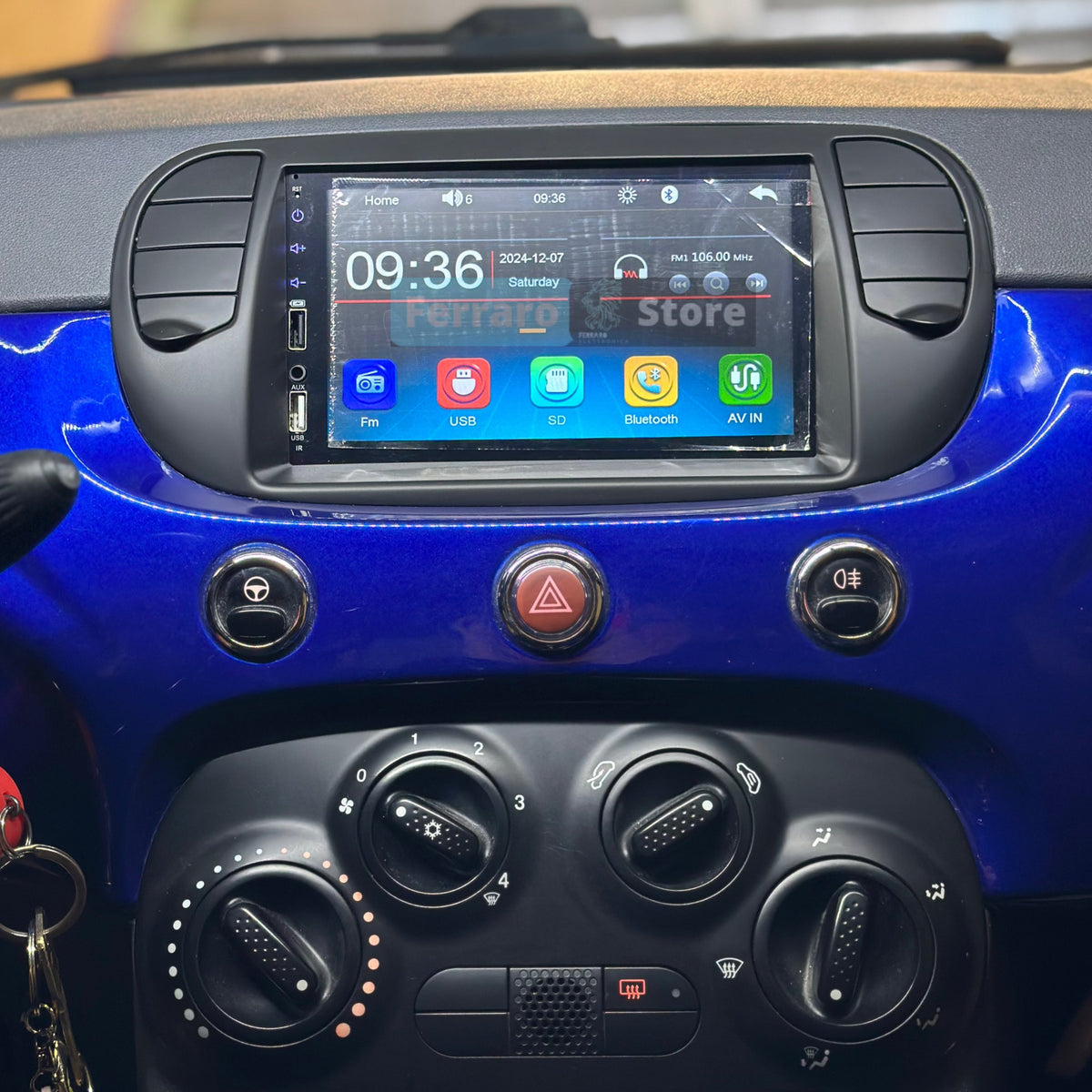 Autoradio per Fiat 500s 7" (2007-201) Bluetooth, Radio, USB, CarPlay, Android Auto