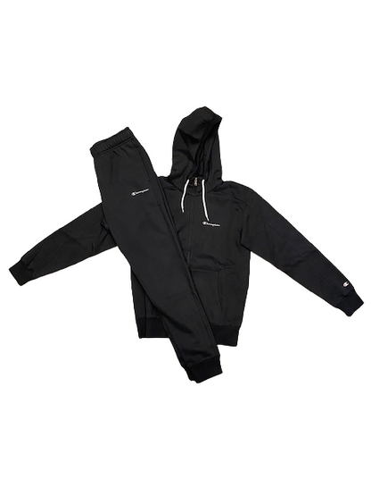 Champion tuta con cappuccio in cotone  felpato 218117 KK001 NBK/NBK nero