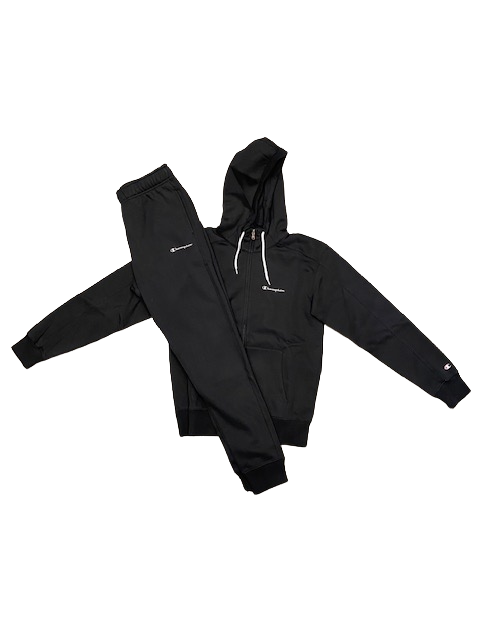 Champion tuta con cappuccio in cotone  felpato 218117 KK001 NBK/NBK nero