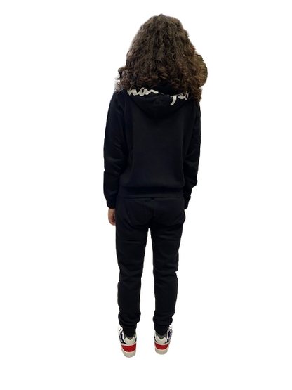 Champion Tuta Felpata Donna Nera con Cappuccio - 115737 KK001
