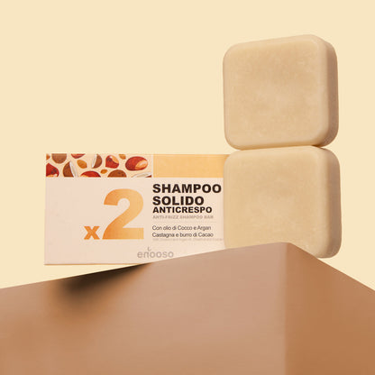 Shampoo Solido Anticrespo per Capelli Secchi o Ricci x2