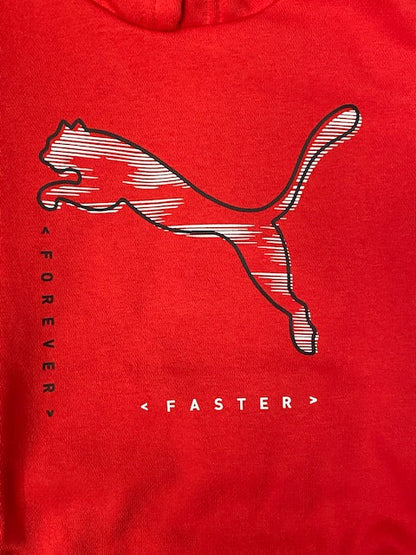 Puma felpa da bambino con cappuccio stampa logo grande 846887 11 rosso