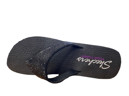 Skechers infradito donna con zeppa Vinyasa Nam On 38644/BBK black