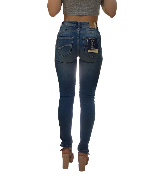 Yes Zee Pantalone Jeans donna 5 tasche jeggings P377W205 J712 super stone