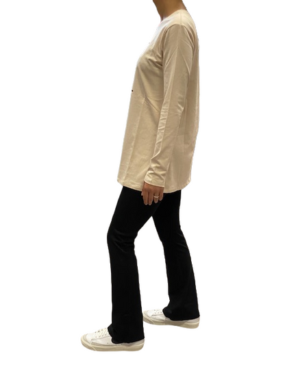 Hangar93 T-shirt manica lunga da donna con stampa Z6764D BUR01 burro