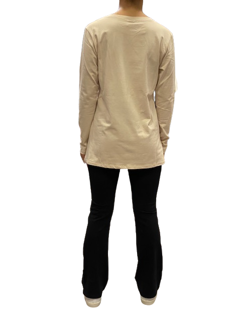 Hangar93 T-shirt manica lunga da donna con stampa Z6764D BUR01 burro