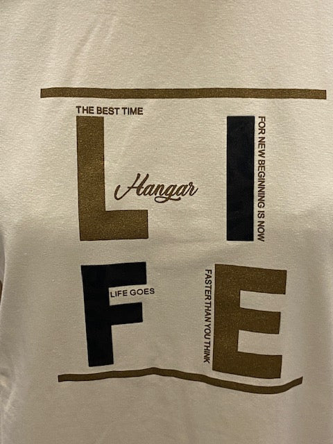 Hangar93 T-shirt manica lunga da donna con stampa Z6764D BUR01 burro