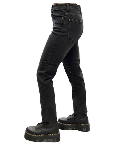 Griffai Pantalone Jeans da donna Mom Sfrangiato DGF2012 black