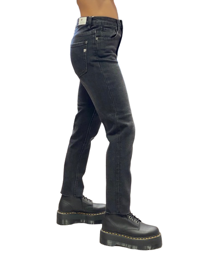 Griffai Pantalone Jeans da donna Mom Sfrangiato DGF2012 black