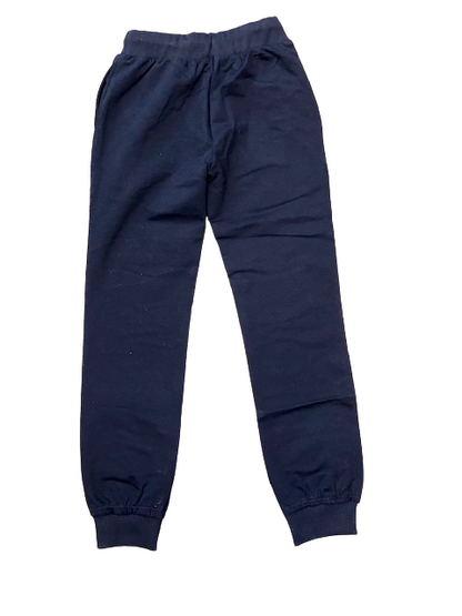 Hangar93 Pantalone in cotone garzato da bambino con tasche e polsino al fondo Z306B BLU01 blu
